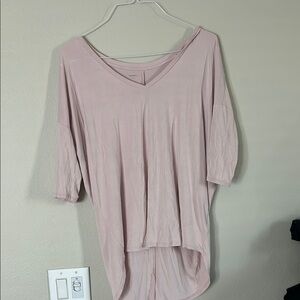 Express Pink Asymmetrical 3/4 Sleeve Blouse
